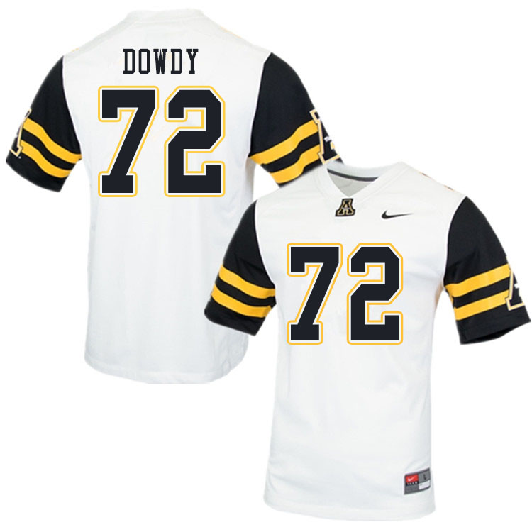 Men #72 Larry Dowdy Appalachian State Mountaineers College Football Jerseys Sale-White